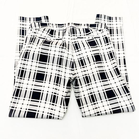 Michael Kors Plaid Striped Patterned Dress Pant Black White Jeans Size 6 - Picture 6 of 8